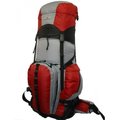 K-Cliffs K-Cliffs Expandable 6000Ci - 8000Ci Sport Scout Camping & Hiking Backpack With Aluminum Frame Travel Bag; Red & Gray LM182 Red/Grey